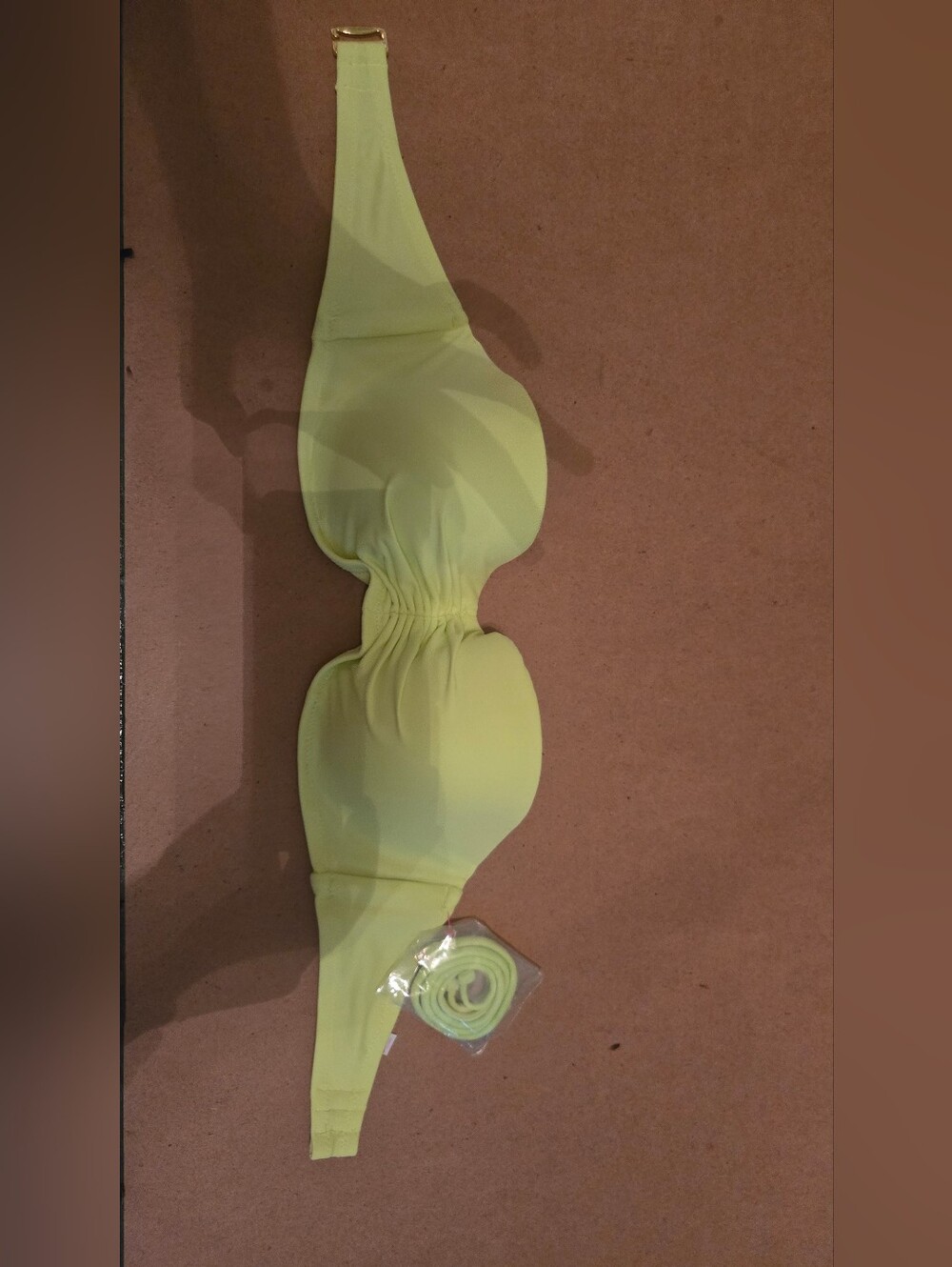 Victoria Secret Neon Yellow Strapless Bikini Top